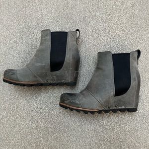 Sorel Grey Wedge Booties